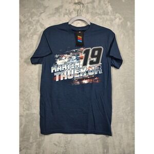 Joe Gibbs Racing Martin Truex Jr 19 NASCAR T-Shirt Mens Small Navy Blue New